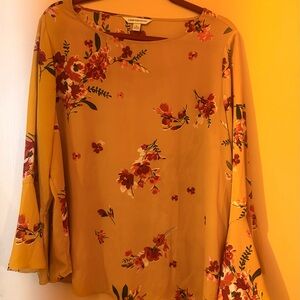 Counterparts Floral Mustard Blouse